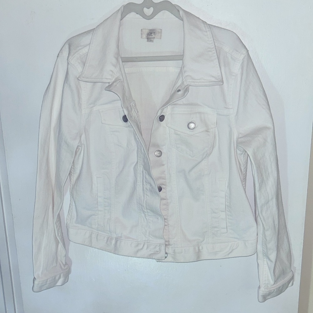 LOFT WHITE DENIM SZ LG JACKET - Picture 2 of 3